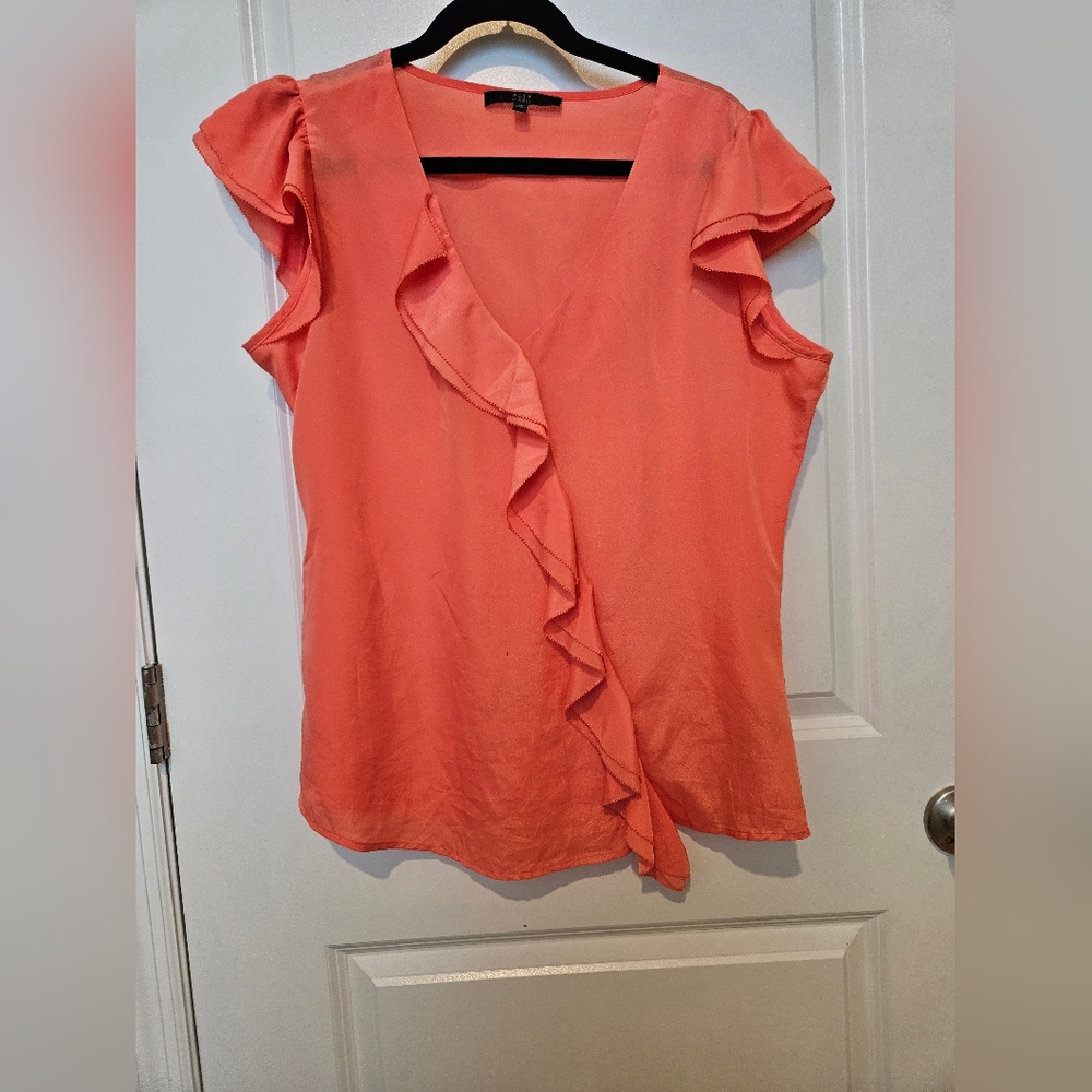 Alex Marie coral ruffled shirt